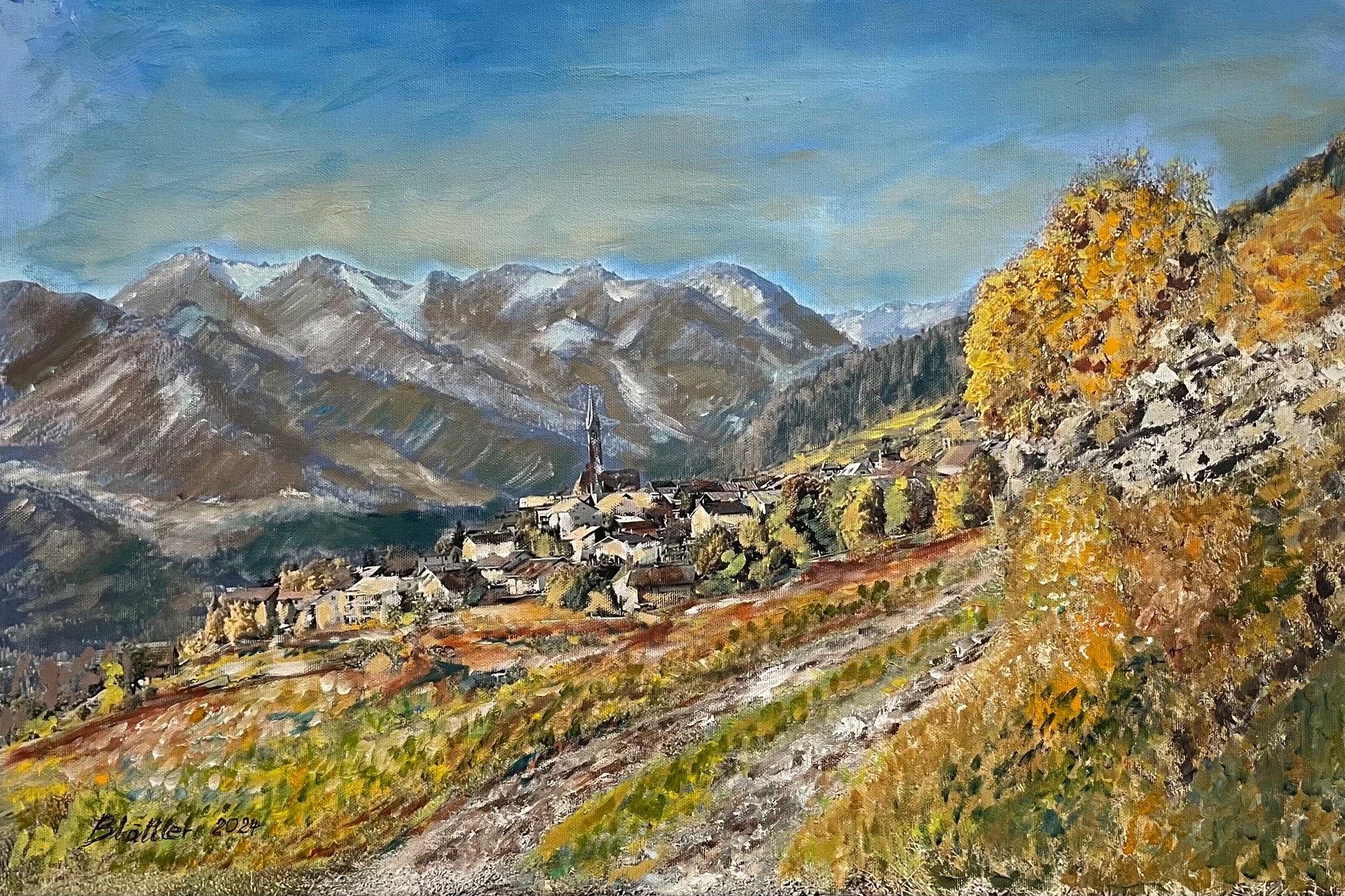 Blick auf Sent